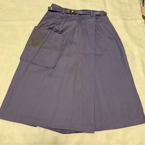 Vintage ‘70s Purple Women's Culotte Skirt & Belt - New with tags Size 11-12